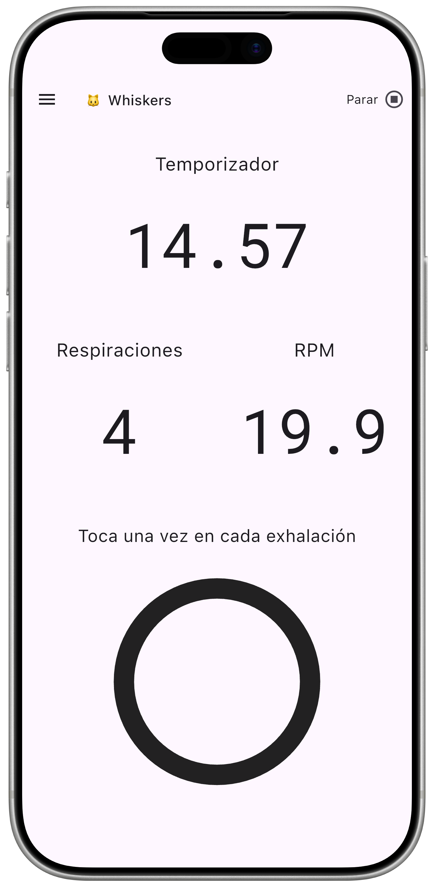Breaths Per Minute — midiendo la frecuencia respiratoria