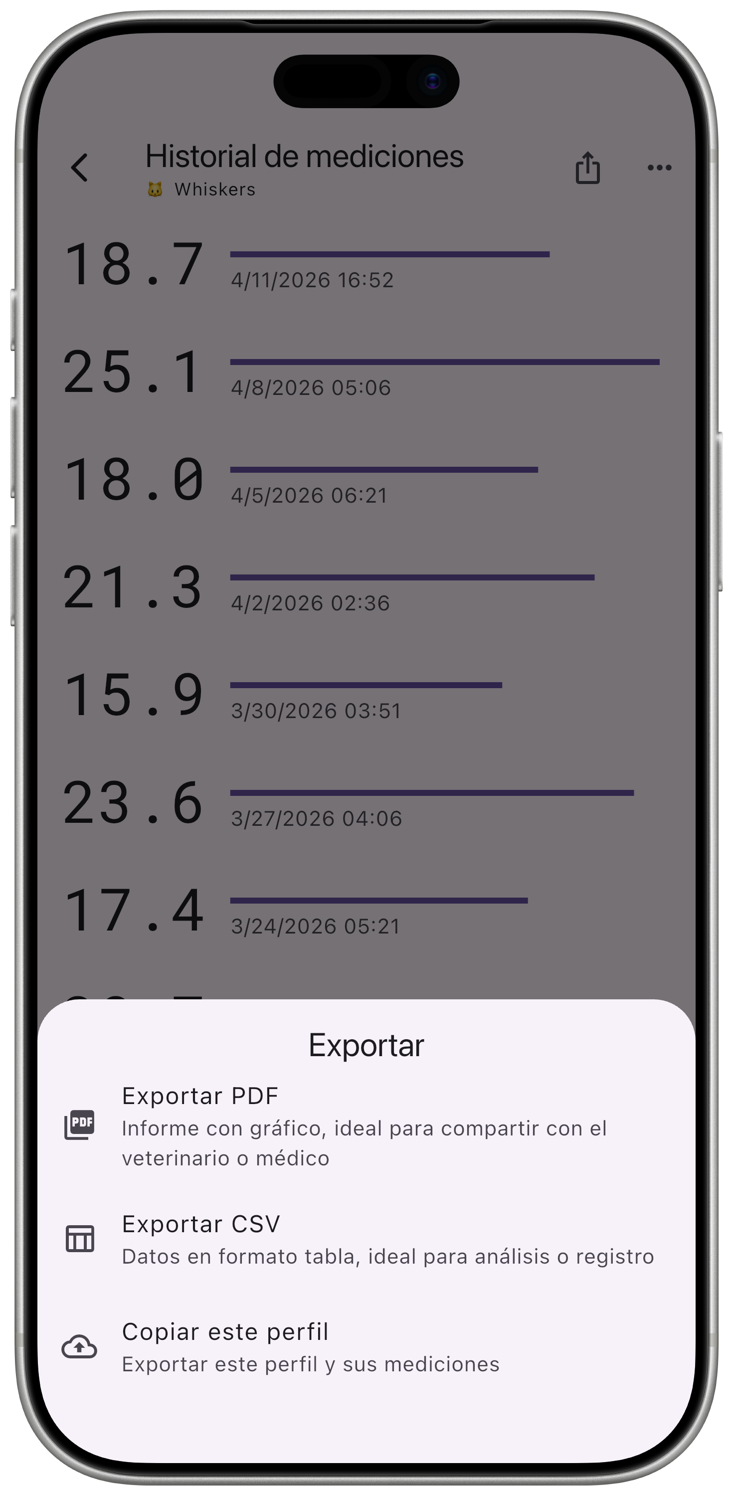 Opciones de exportación